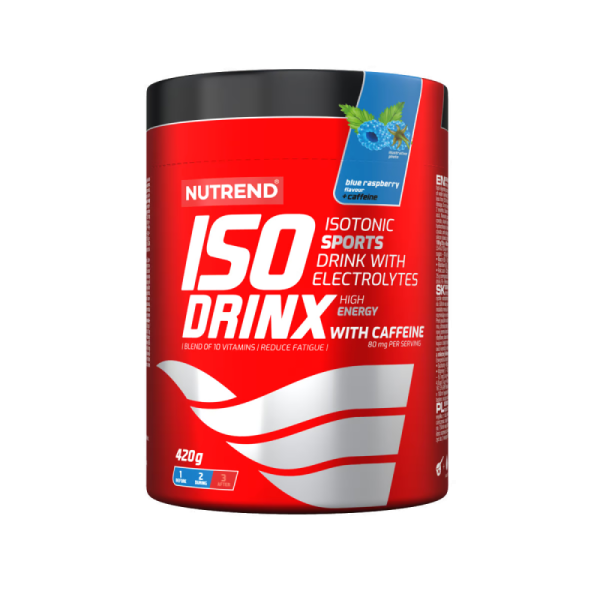 Ізотонік у порошку Nutrend Isodrinx з кофеїном (блакитна малина) 420 г