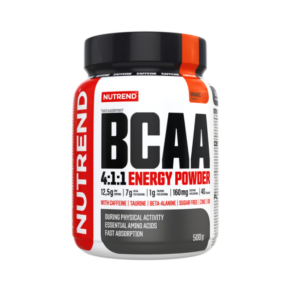 Амінокислоти Nutrend BCAA 4:1:1 Energy Powder (апельсин) 500 г 