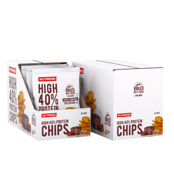 Чіпси з високим вмістом білка Nutrend High Protein Chips (соковитий стейк) 6 x 40 г