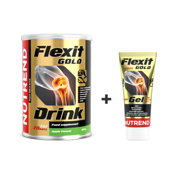 Набір Nutrend Flexit Gold Drink (зелене яблуко) 400 г + Flexit 1000 Gold Gel, 100 мл