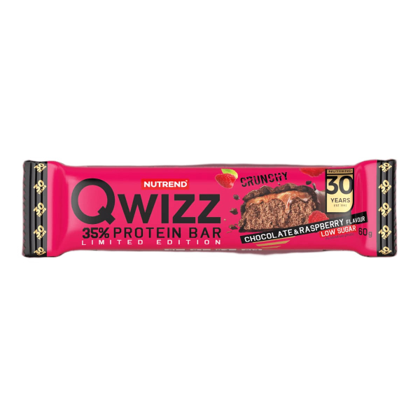 Протеїновий батончик Nutrend Qwizz Protein Bar (шоколад + малина) 60 г